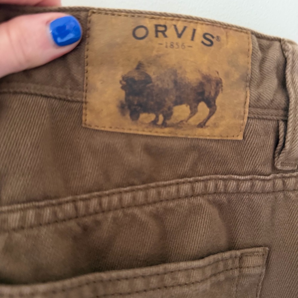 Orvis 1856 Stretch Twill 5 Pocket Pants Mens 34x32 Brown Outdoor Casual - Picture 5 of 5